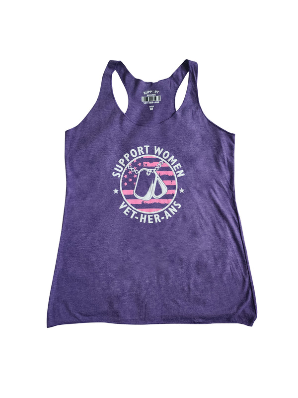 Support Women Vet-Her-Ans Vintage Black/Purple