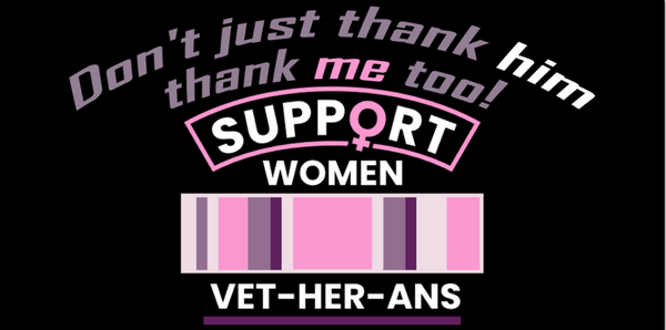 "Support Women Vet-Her-Ans" 7.5-inch Bumper STICKER