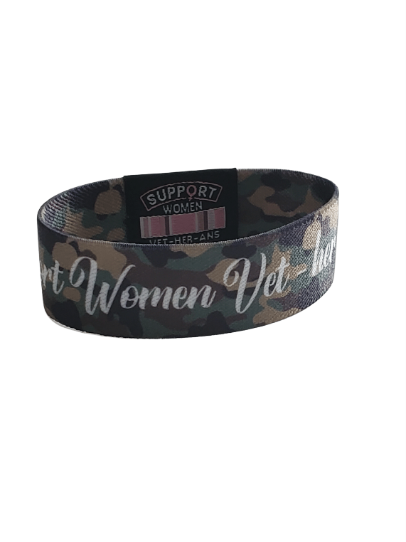 Green Camouflage “Support Women Vet-her-ans” Wristband