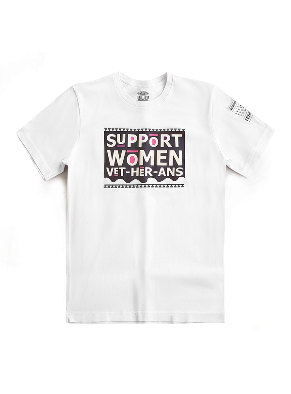 Support Women Vet-Her-Ans White/Pink T-Shirt