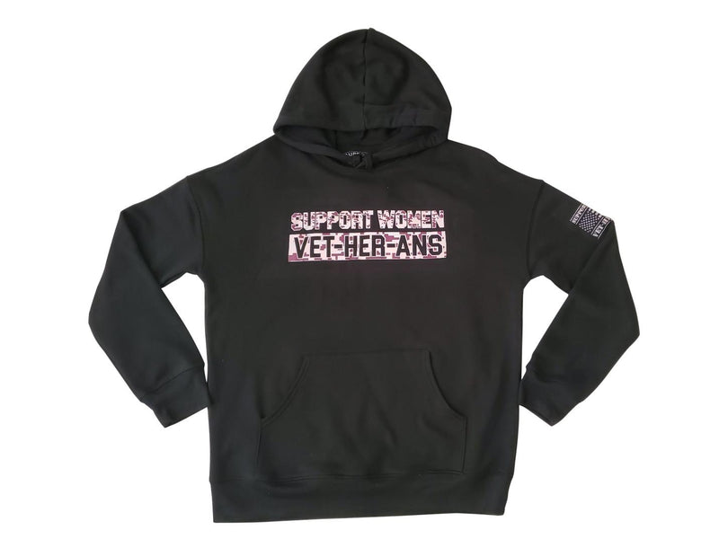 Support Women Vet-her-ans Black Hoodie